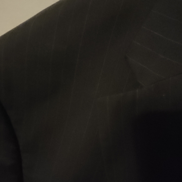 Joseph A Banks pinstripe Wool suit 50R pants 42x32k dark charcoal grey stripes - Picture 5 of 7